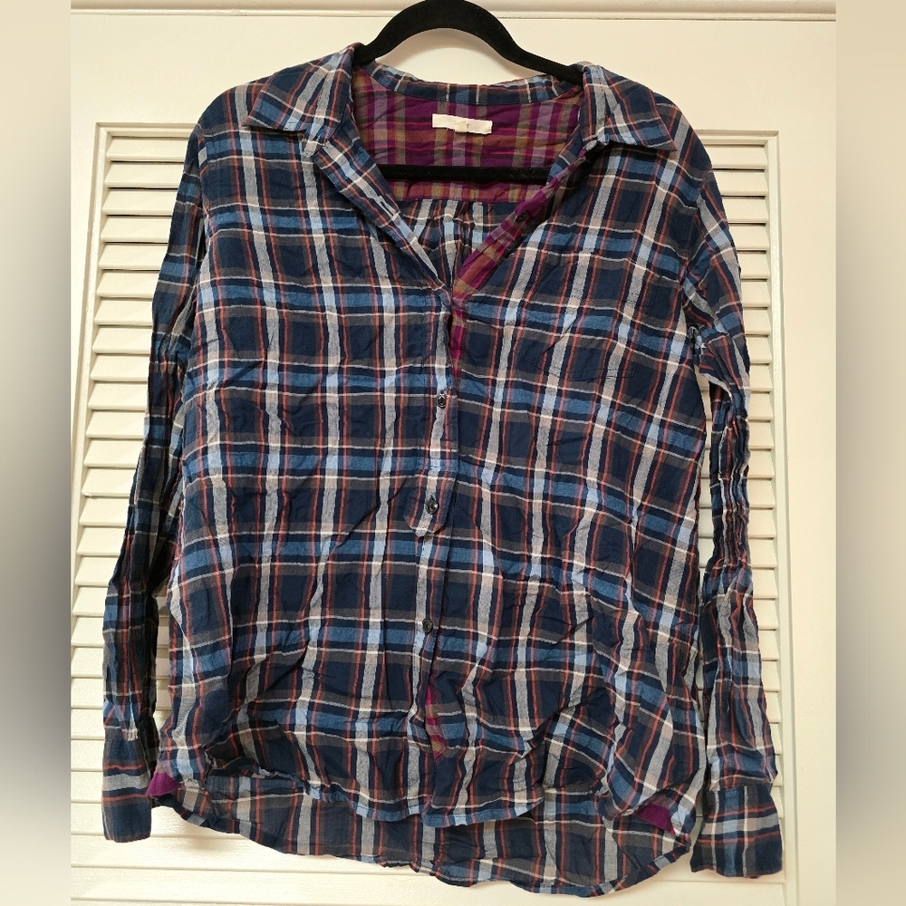 Eliot - Plaid Casual Lightweight 100% Cotton Long-Sleeve Button Shirt